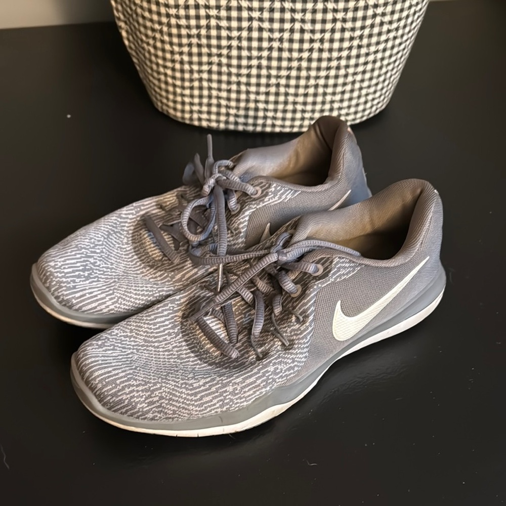 Nike Gray and White Running Shoes